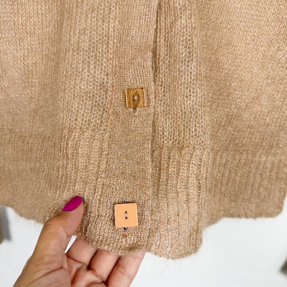 Charlie & Robin Anthropologie Knit Beige Cardigan Sweater - M - Picture 6 of 10